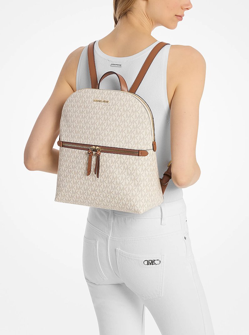 Dallas Medium Signature Logo Backpack in VANILLA | Michael Kors