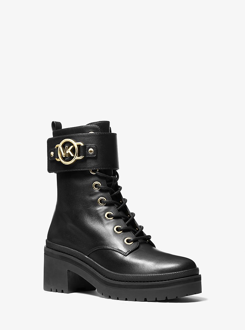 Schn&uuml;rstiefel Rory aus Leder in SCHWARZ | Michael Kors