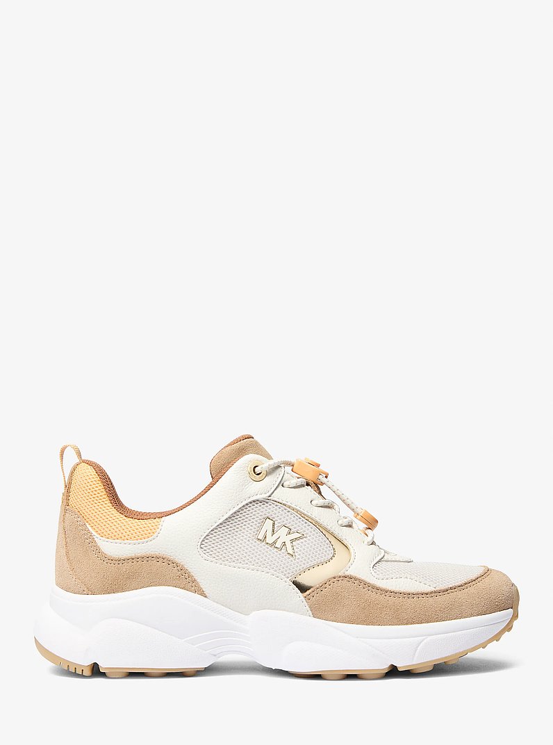 Jett Mixed-Media Trainer in HONEYWHEAT | Michael Kors