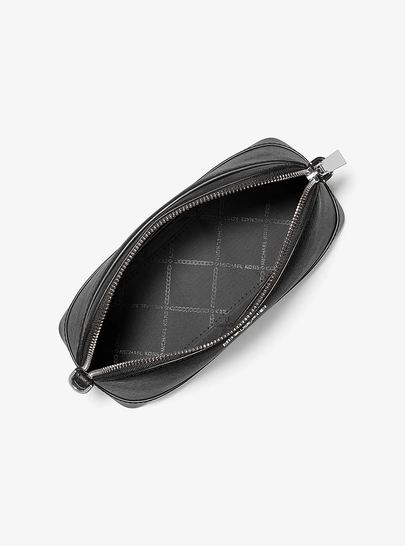Grand sac &agrave; bandouli&egrave;re de forme arrondie en cuir Saffiano in NOIR | Michael Kors