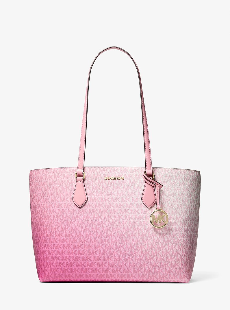 Sheila Large Ombr&eacute; Signature Logo Tote Bag in CARNATION | Michael Kors