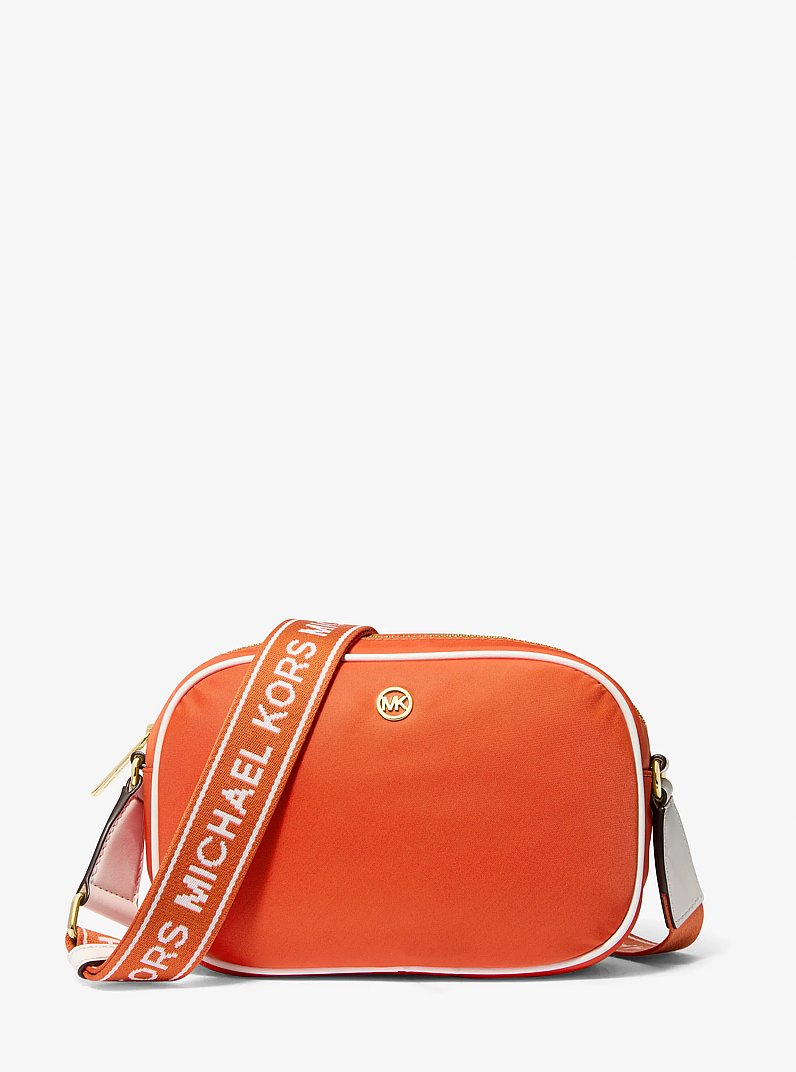 Jet Set Medium Nylon Camera Crossbody Bag in RED CLAY | Michael Kors