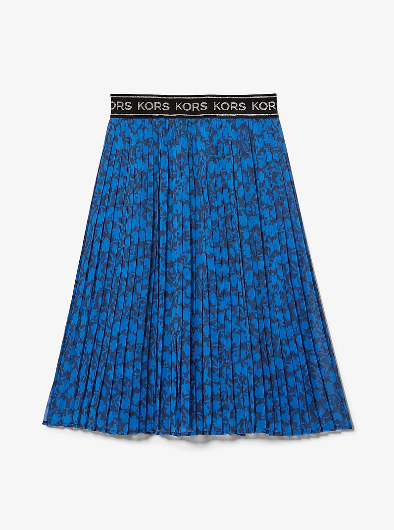 Floral Pleated Midi Skirt