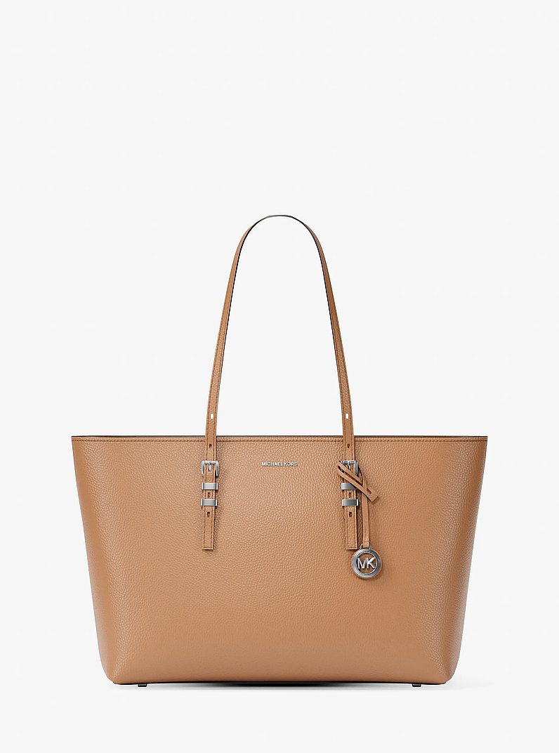 Borsa tote Quinn grande in pelle martellata in ARACHIDE | Michael Kors