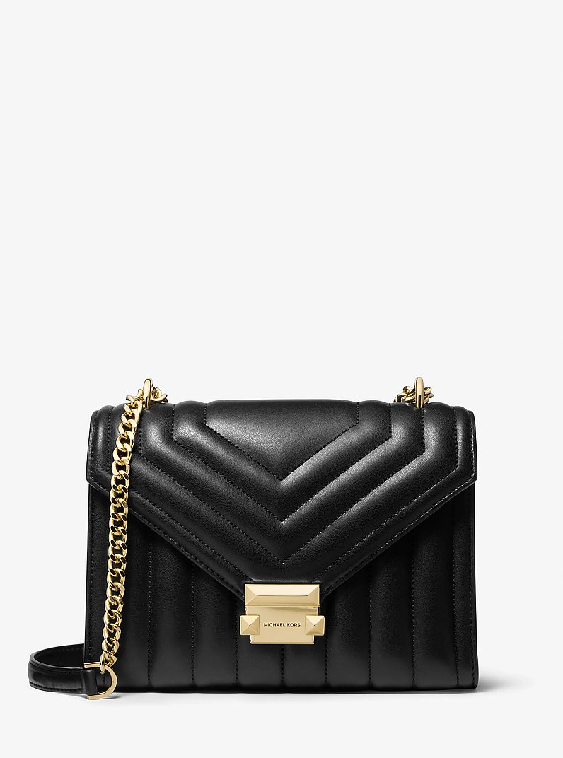 Whitney Medium Quilted Shoulder Bag in BLACK | Michael Kors