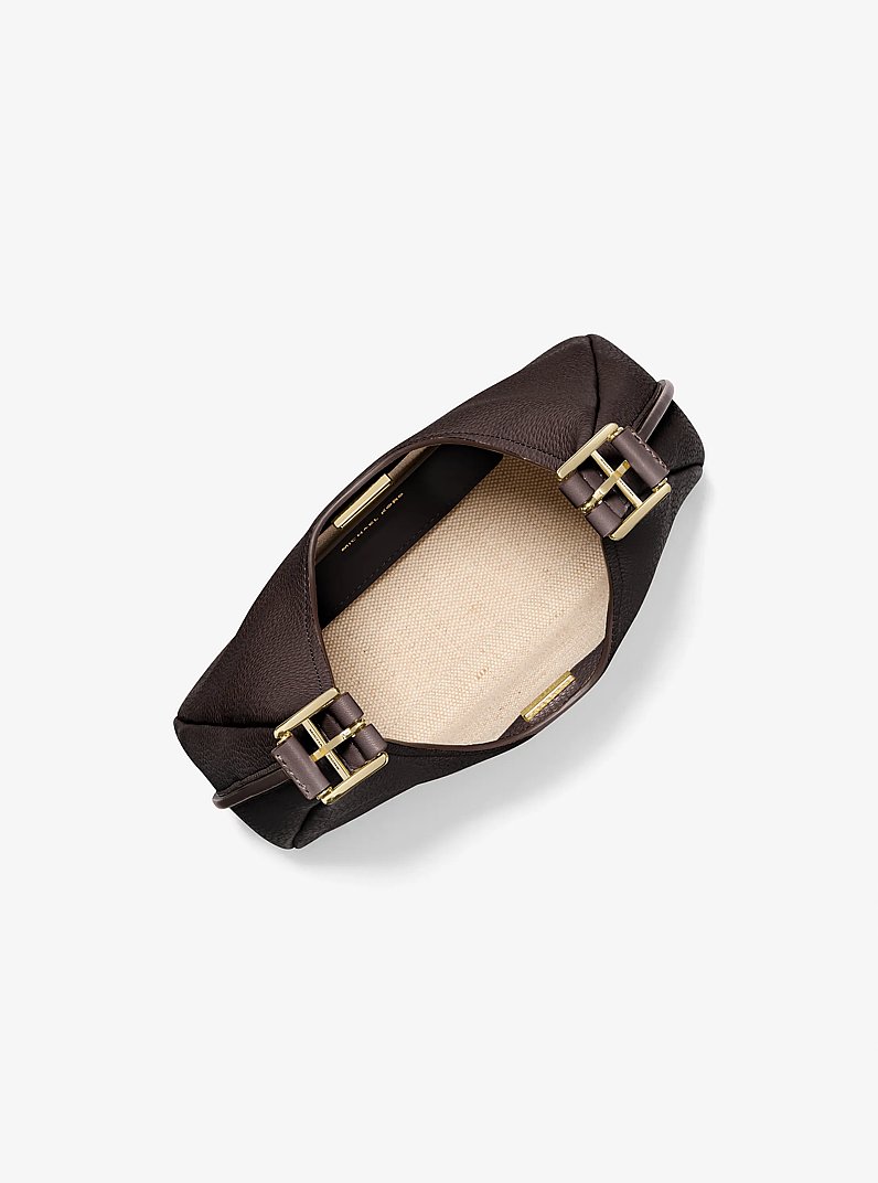 Bolso hobo de hombro Nolita peque&ntilde;o de piel granulada in CHOCOLATE | Michael Kors