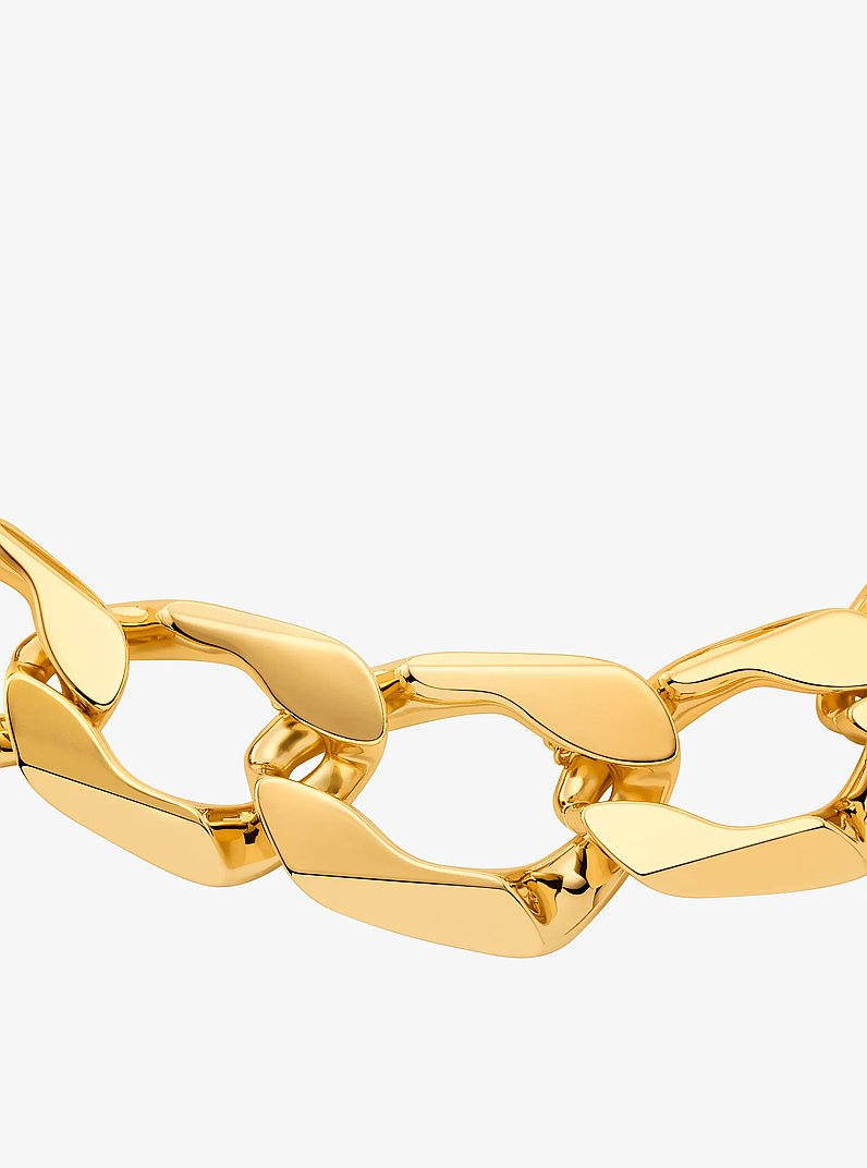 Precious-Metal Plated Brass Curb Link Necklace in GOLD | Michael Kors