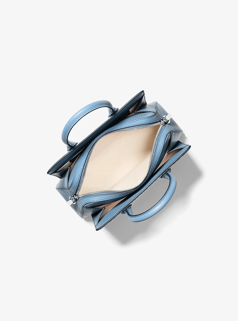 Laila Small Leather Satchel in CHAMBRAY | Michael Kors