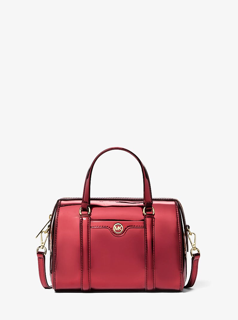 バッグ MICHAEL KORS Jet Set Small Metallic Convertible Crossbody Bag in CHERRY - Sale