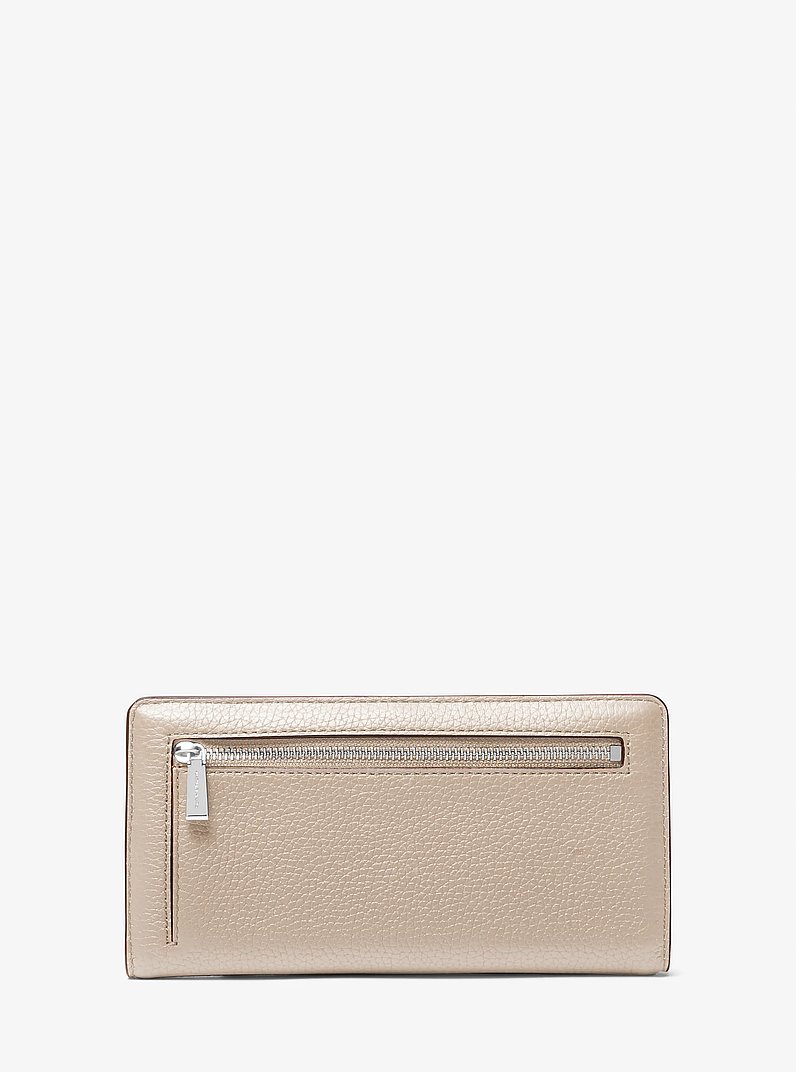 Bryant Large Pebbled Leather Snap-Front Wallet in LIGHT SAND | Michael Kors