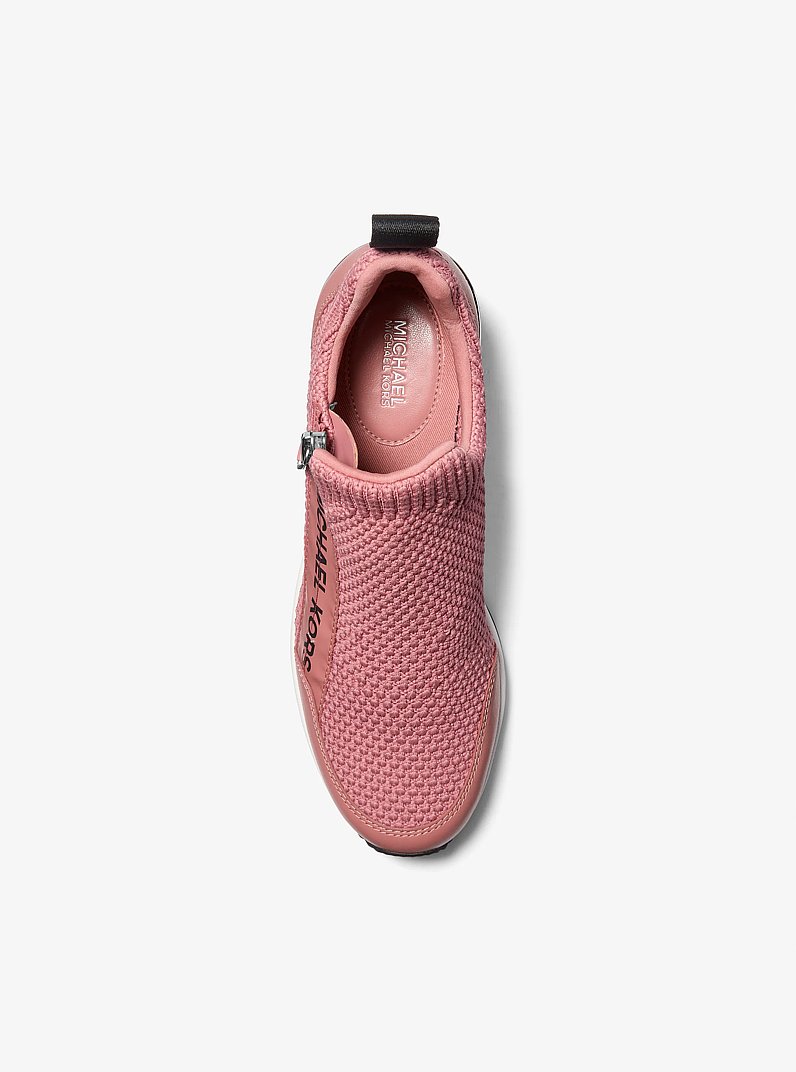 Willis Textured Stretch-Knit Trainer in ROSE | Michael Kors
