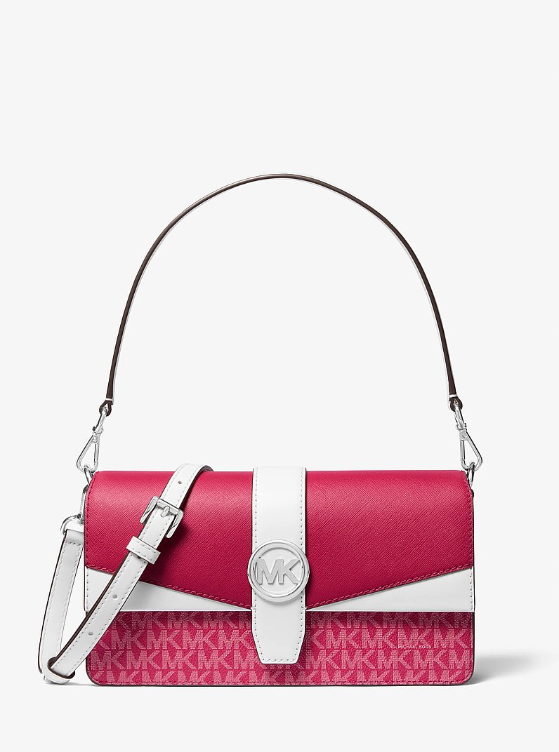 Sac &agrave; &eacute;paule convertible Greenwich de taille moyenne &agrave; logo Signature in FAMBOISE FONC&Eacute; MULTI | Michael Kors