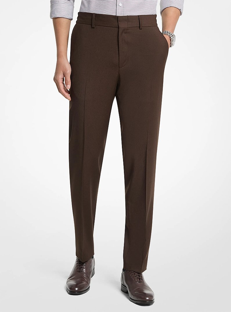 Slim-Fit Wool Blend Pants in MARR&Oacute;N | Michael Kors