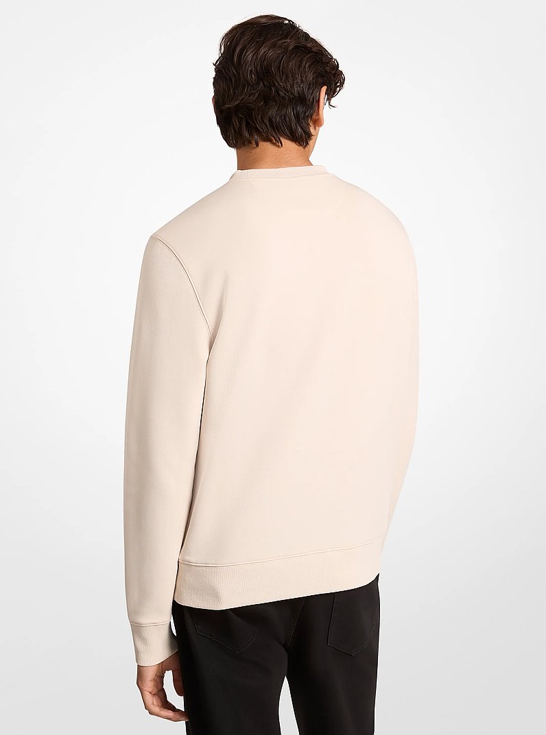 Chandail &agrave; encolure ras-de-cou en m&eacute;lange de coton &agrave; logo in CR&Egrave;ME L&Eacute;GER | Michael Kors