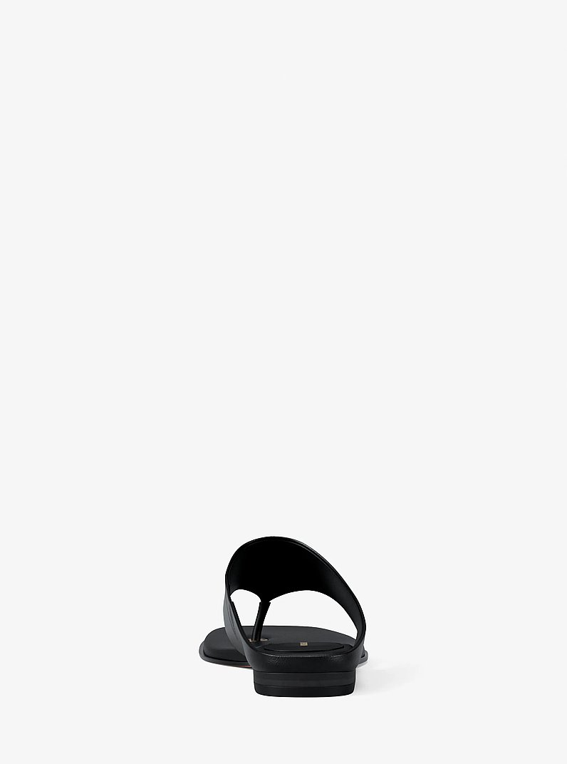 Alster Leather Thong Sandal in BLACK | Michael Kors