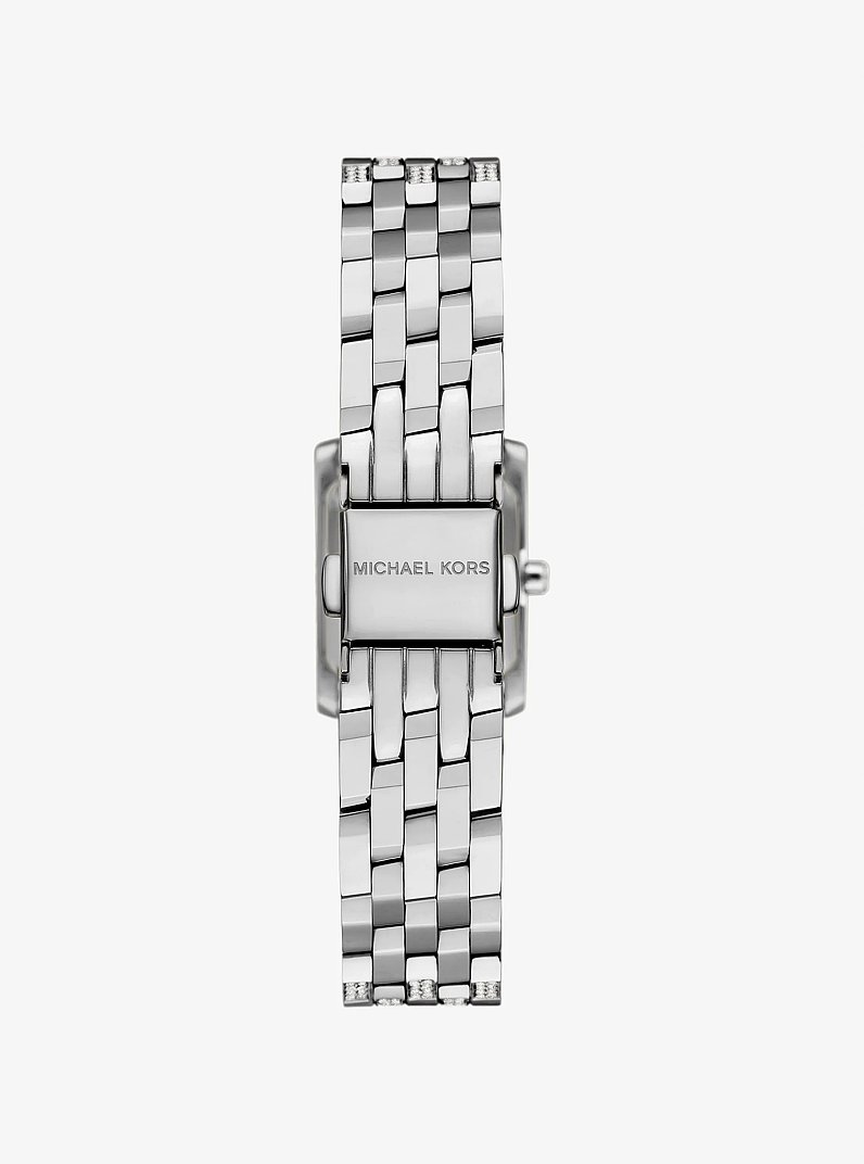 Micro Georgie Pav&eacute; Silver-Tone Watch in SILVER | Michael Kors
