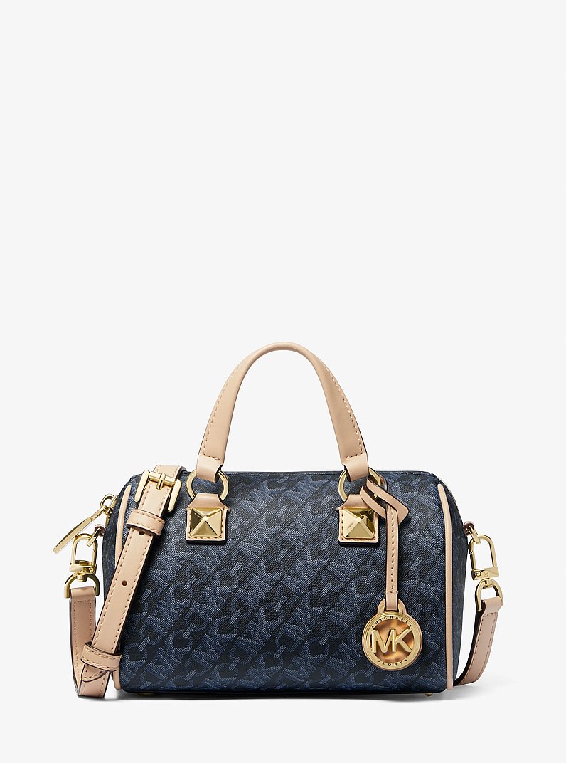 Grayson Small Empire Signature Logo Duffel Crossbody Bag in ADMRL/PLBLUE | Michael Kors