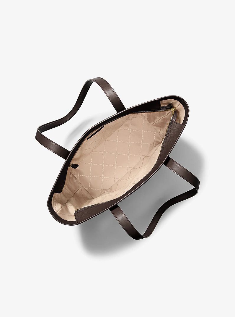 Pratt Large Saffiano Leather Tote Bag in CHOCOLATE | Michael Kors
