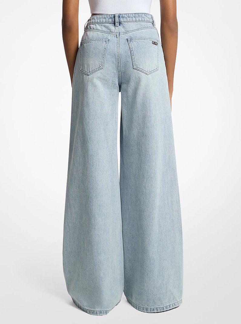 Denim Wide-Leg Jeans in BLUE HAZE WASH | Michael Kors