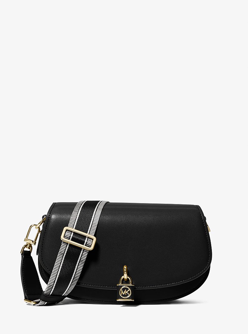 Bolso messenger Mila mediano de piel in NEGRO | Michael Kors