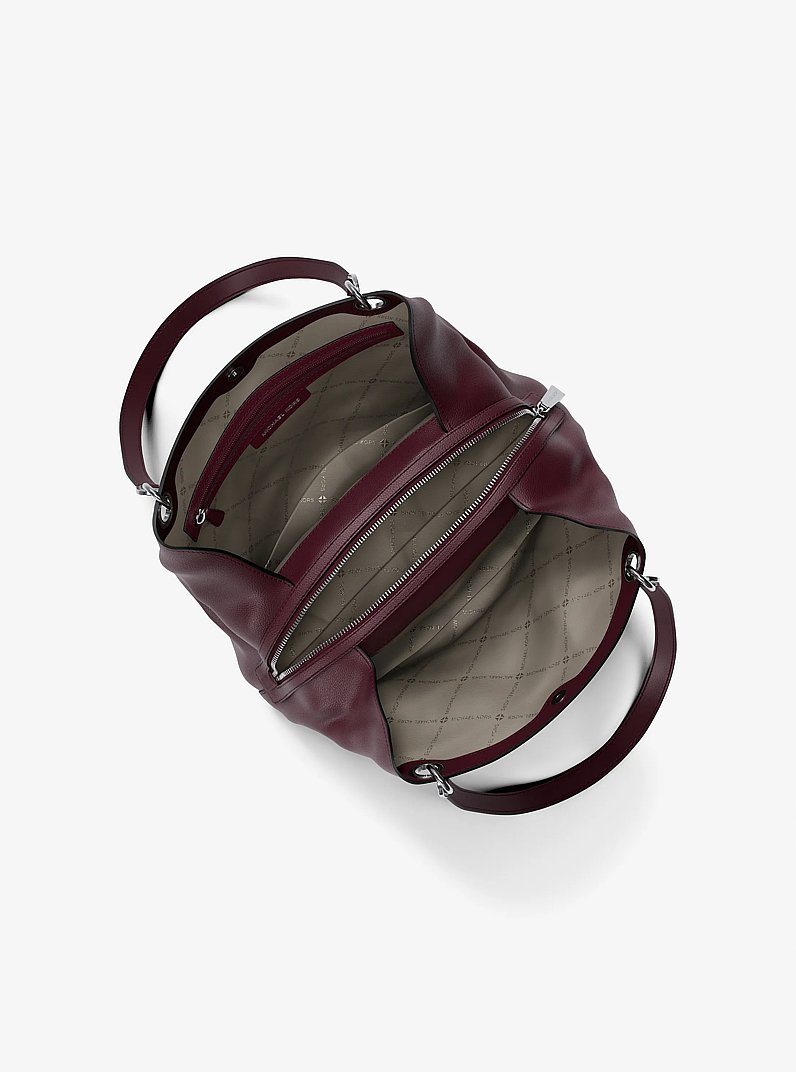 Borsa tote Kensington grande in pelle martellata in ROSSO SCURO | Michael Kors