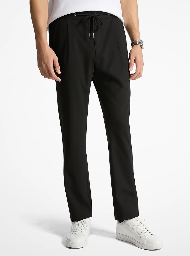 Woven Drawstring Trousers in BLACK | Michael Kors