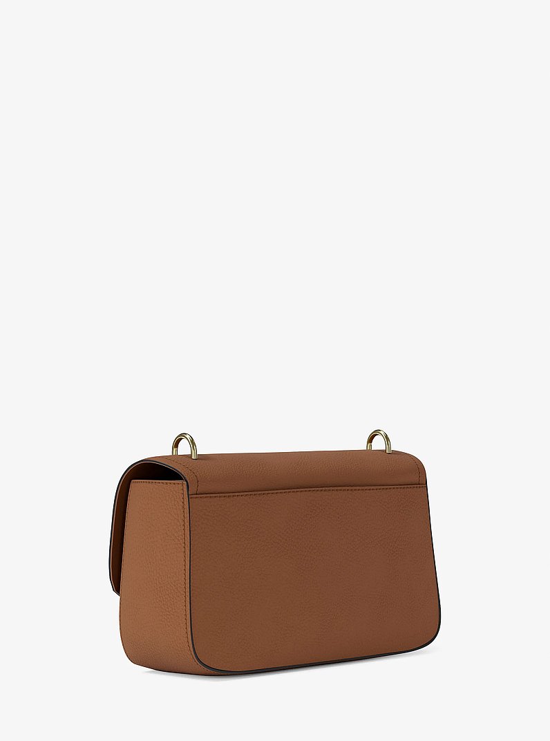 Tribeca Large Pebbled Leather Shoulder Bag in LUGGAGE | Michael Kors