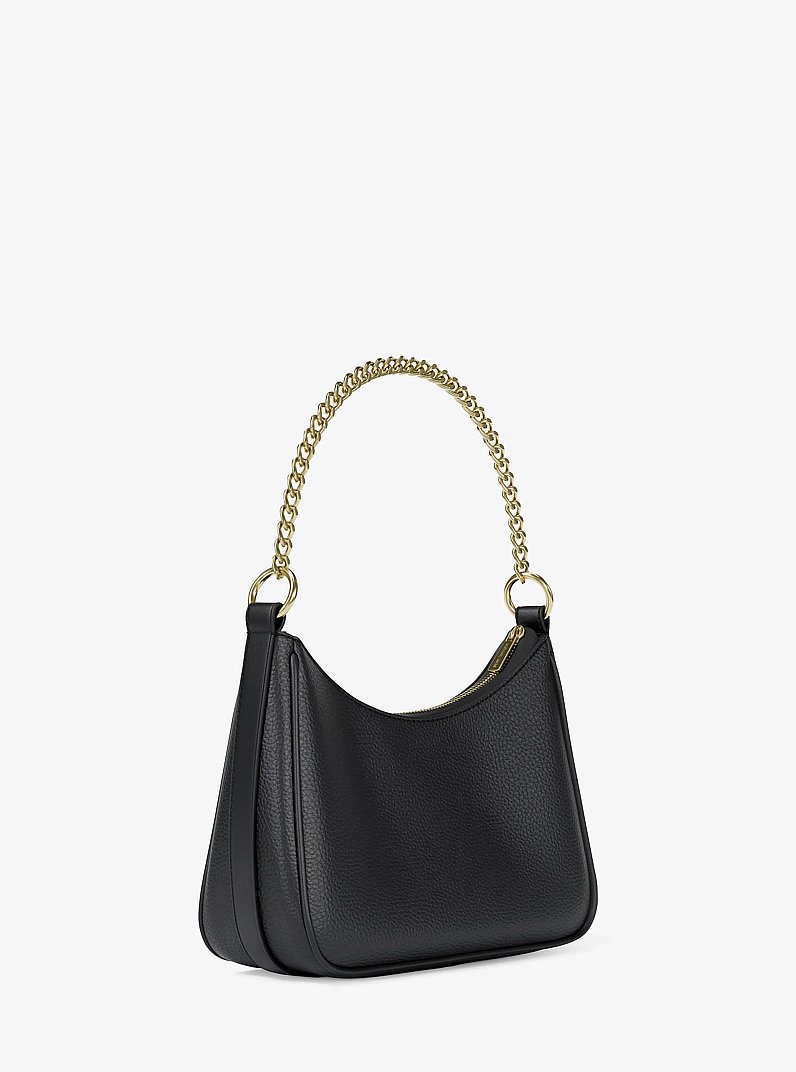 Jet Set Large Pebbled Leather Convertible Crossbody Bag in BLACK | Michael Kors