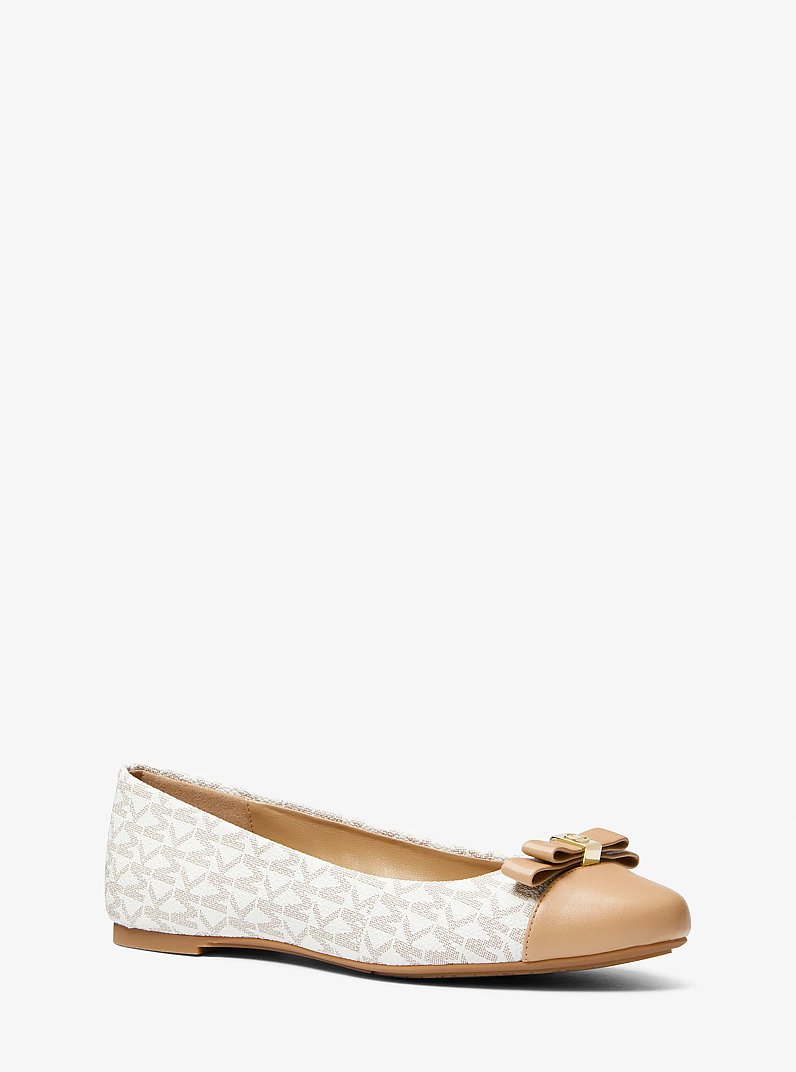 Andrea Logo Ballet Flat in CAMEL | Michael Kors