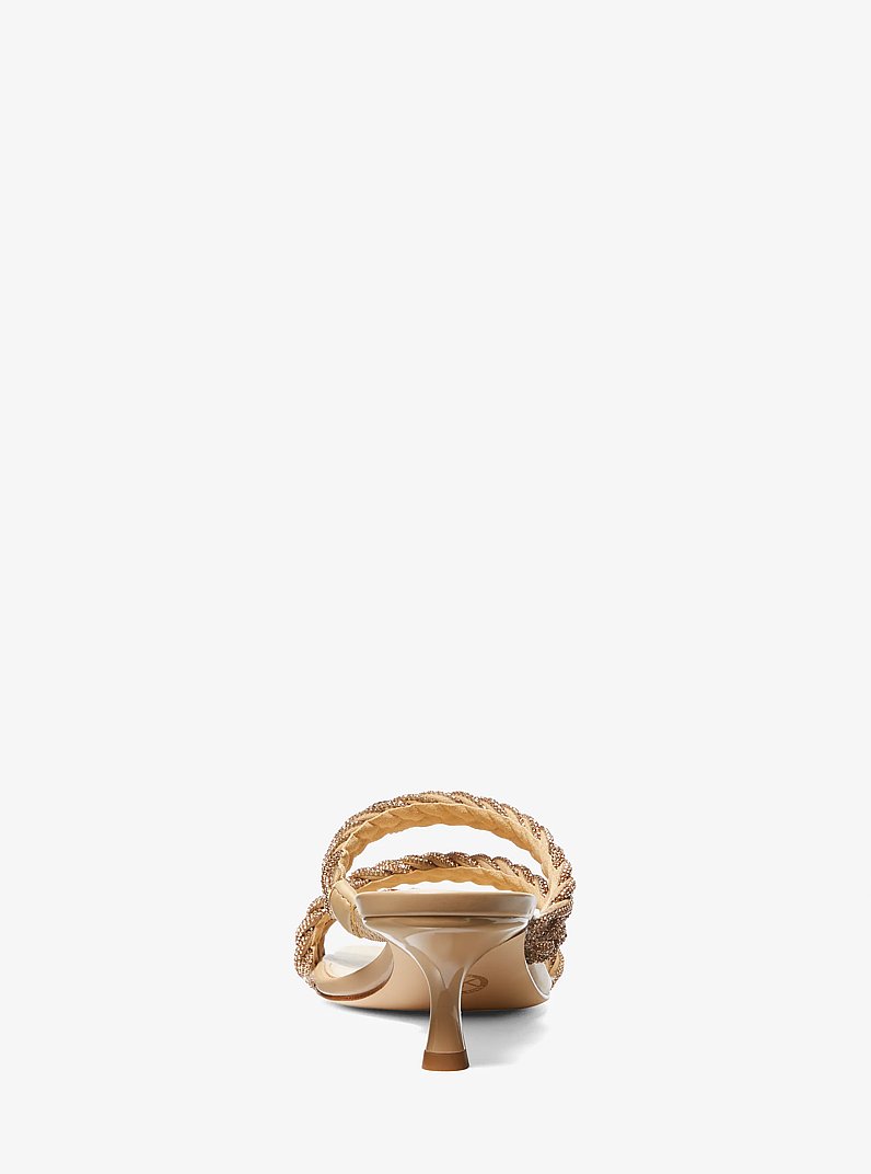 Celia Embellished Kitten Sandal in CAMEL | Michael Kors