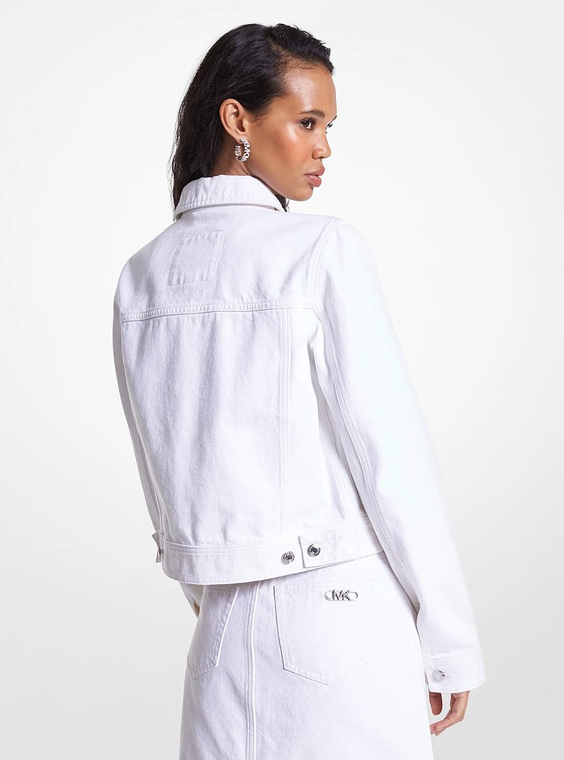 Utility Jacket aus Denim in OPTIC WHITE | Michael Kors