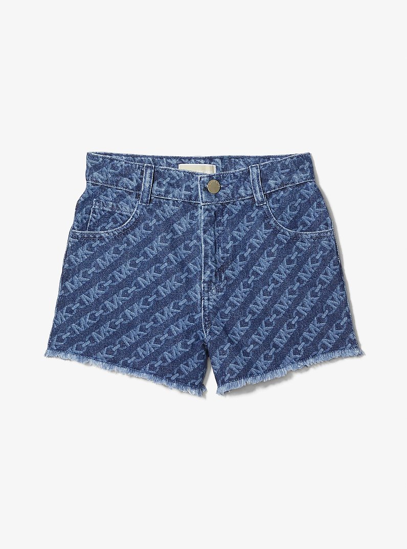 Shorts in denim con stampa logo Empire