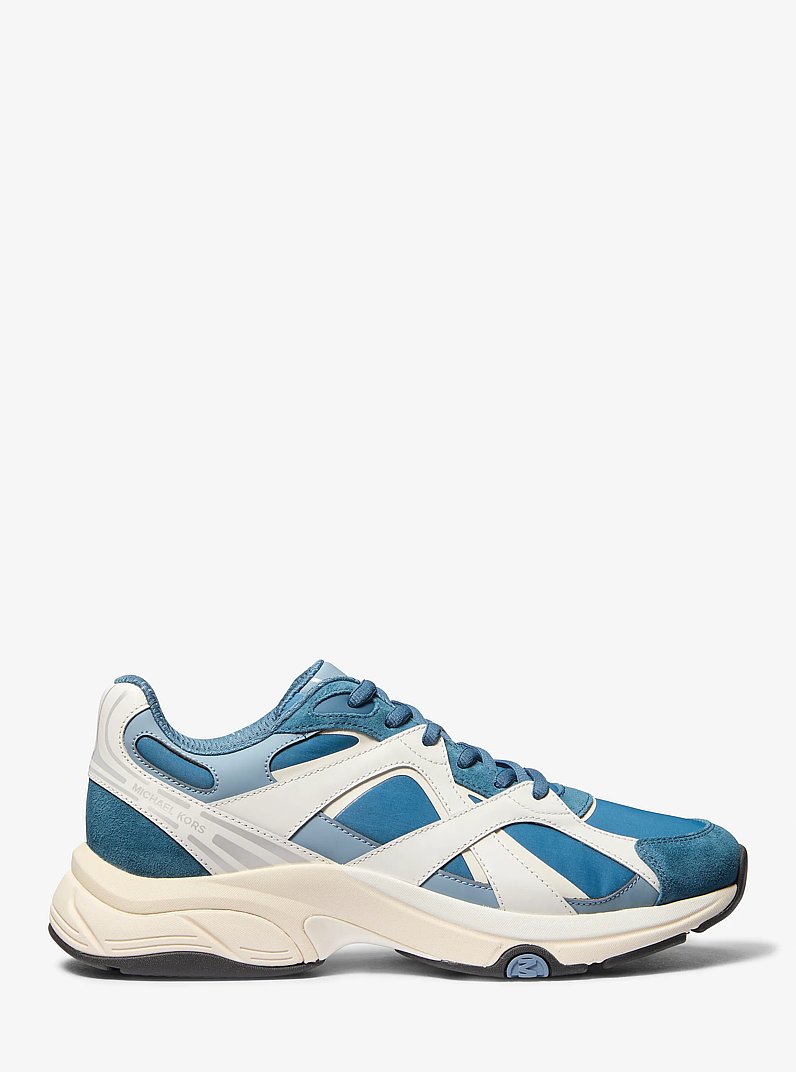 Leo Mixed-Media Trainer in DK CHAMBRAY | Michael Kors