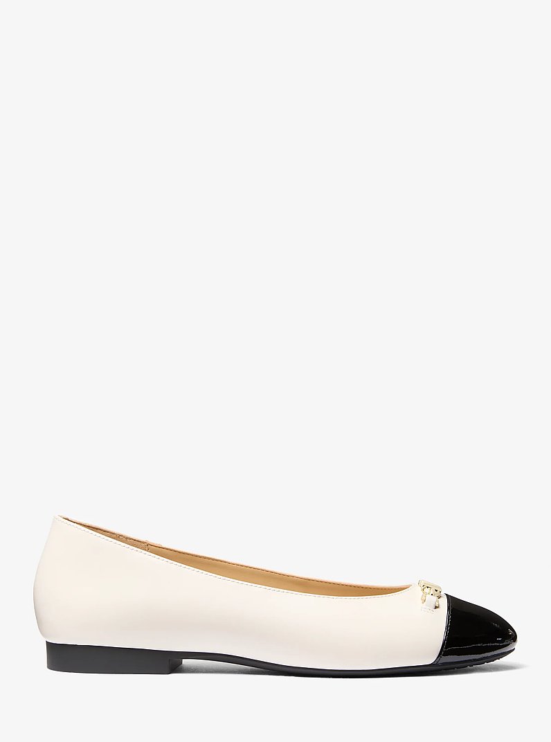 Rebecca Flex Leather Ballet Flat in LT CREAM | Michael Kors
