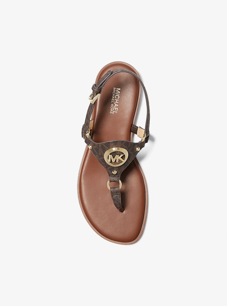 Casey Signature Logo Sandal in BROWN | Michael Kors