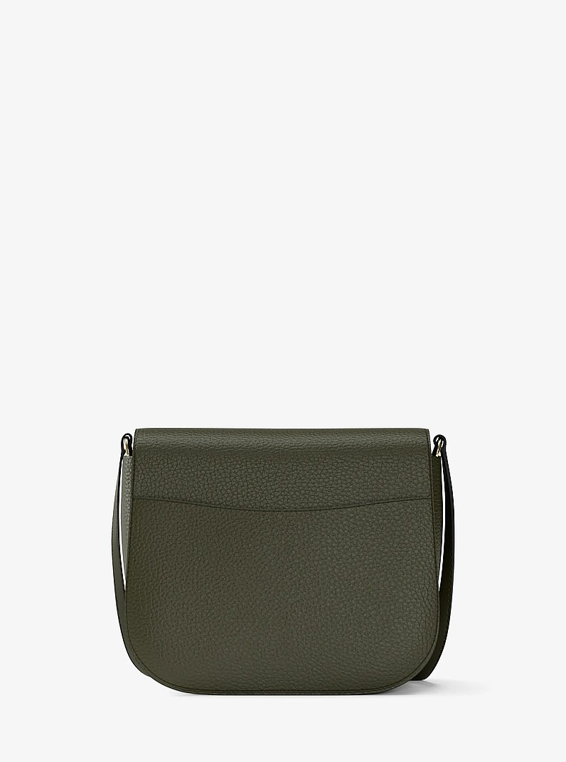 Petit sac &agrave; bandouli&egrave;re Emilia fa&ccedil;on sacoche en cuir grain&eacute; in LIERRE | Michael Kors