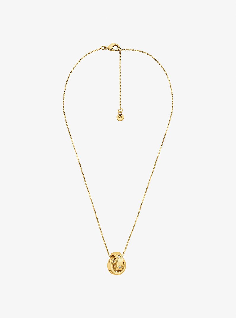Collier de zircone cubique &agrave; logo in OR | Michael Kors