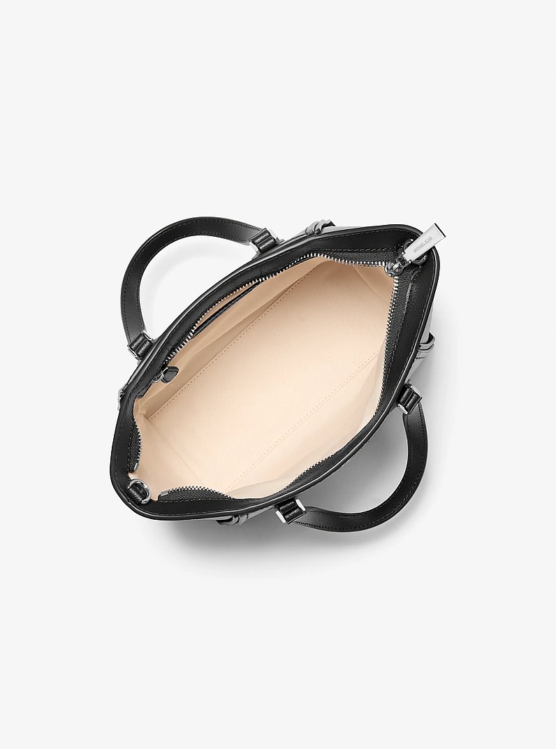 Taryn Small Leather Convertible Crossbody Bag in BLACK | Michael Kors