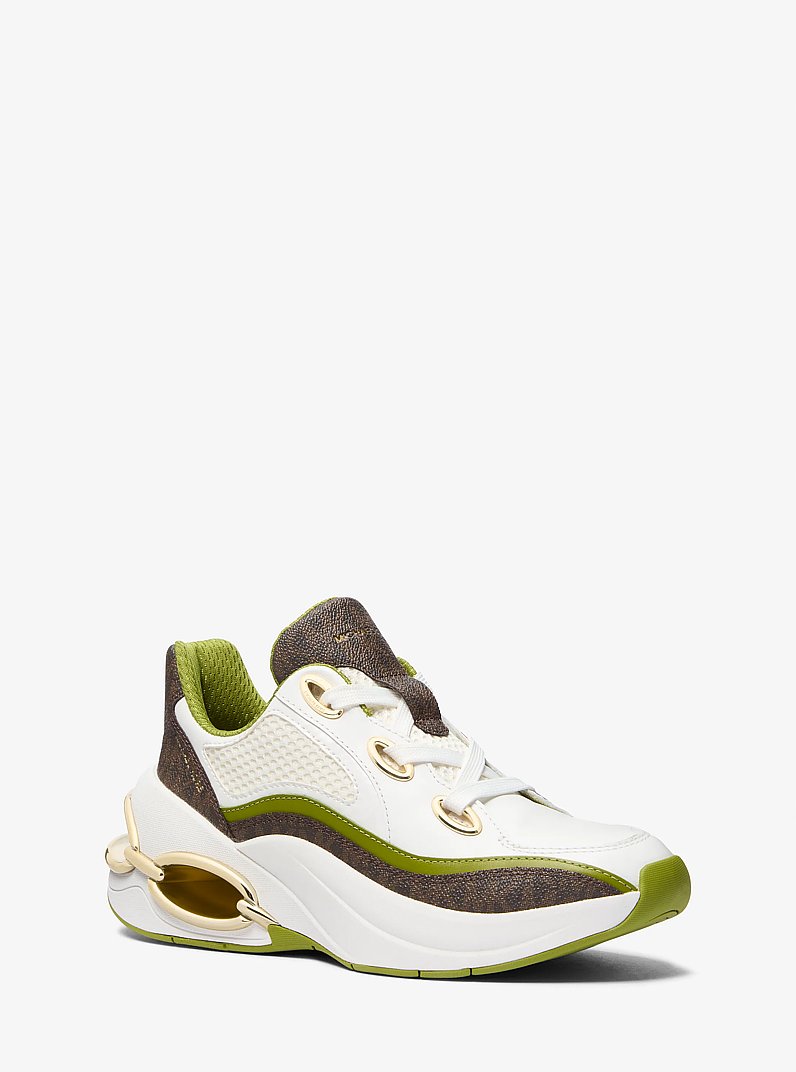 Toni Mixed-Media Trainer in MEADOW GREEN | Michael Kors