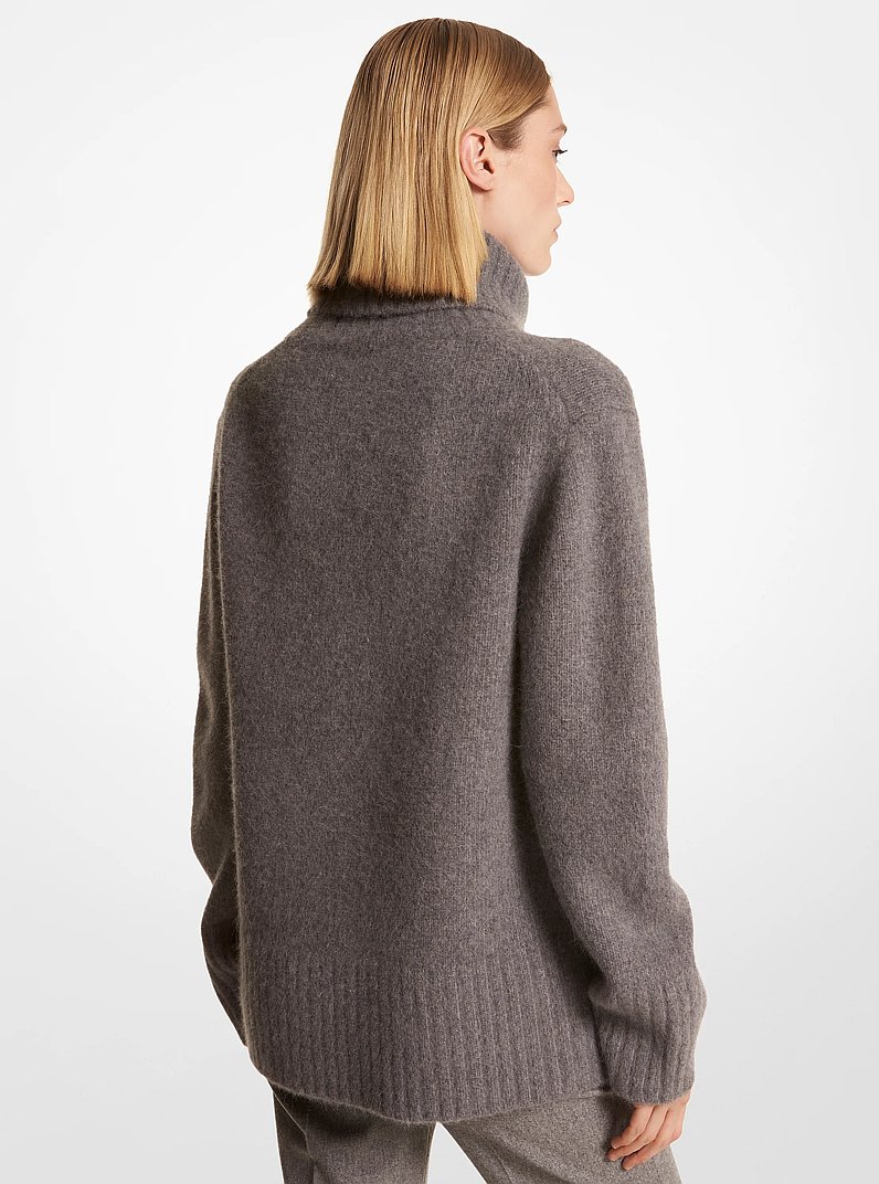 Wool Blend Turtleneck Sweater in BANKER GREY | Michael Kors