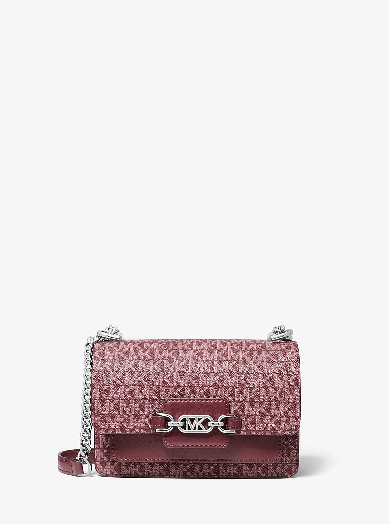 Heather Extra-Small Logo Crossbody Bag in MERLOT | Michael Kors