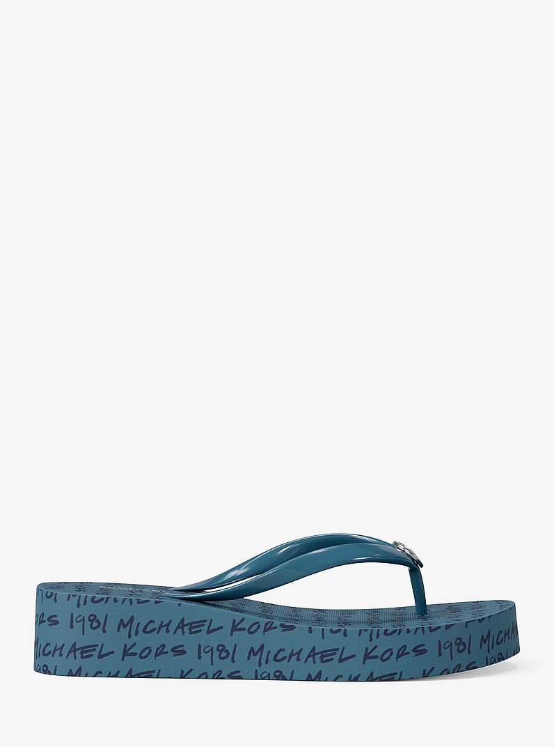 Bedford Logo Flip Flop in DENIM | Michael Kors