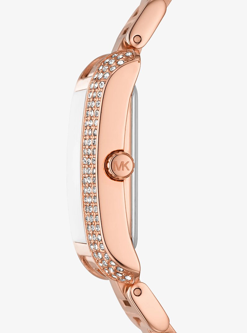 Mini Emery Pav&eacute; Rose-Gold Tone Watch in ROSE GOLD | Michael Kors