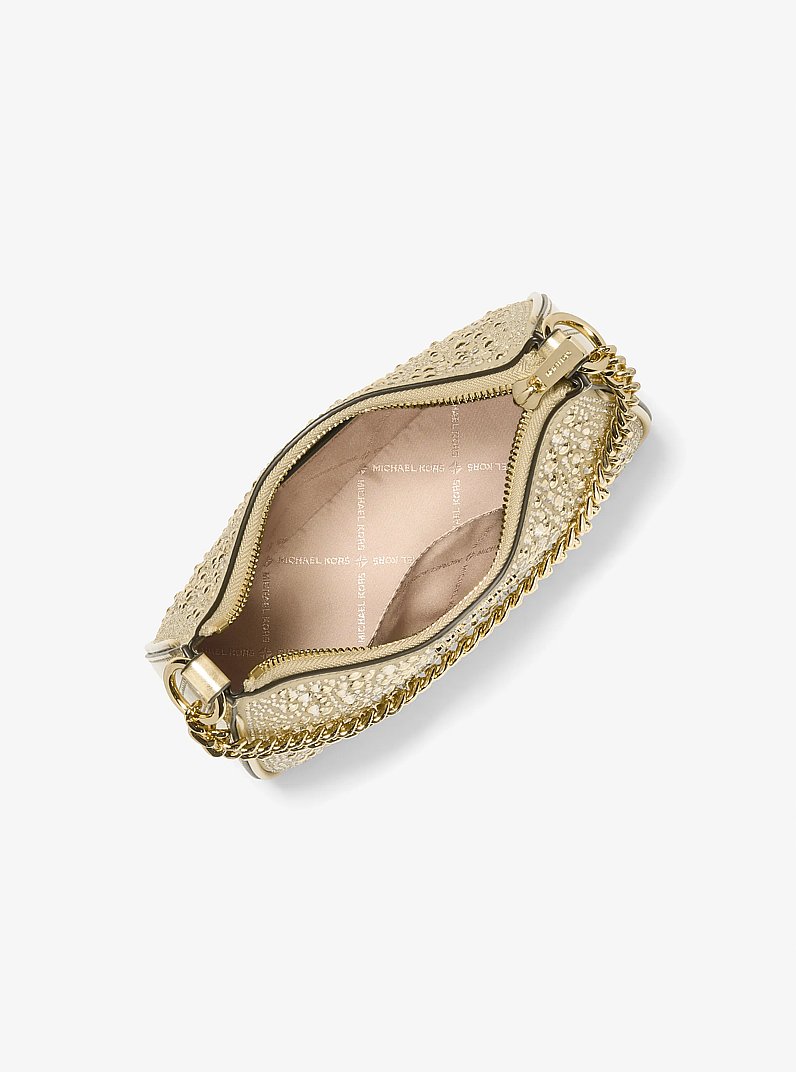 Petit sac &agrave; bandouli&egrave;re Jet Set convertible &agrave; ornements in OR P&Acirc;LE | Michael Kors