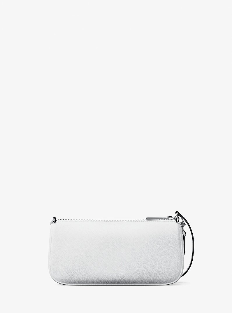Zoe Small Pebbled Leather Pochette in OPTIC WHITE | Michael Kors