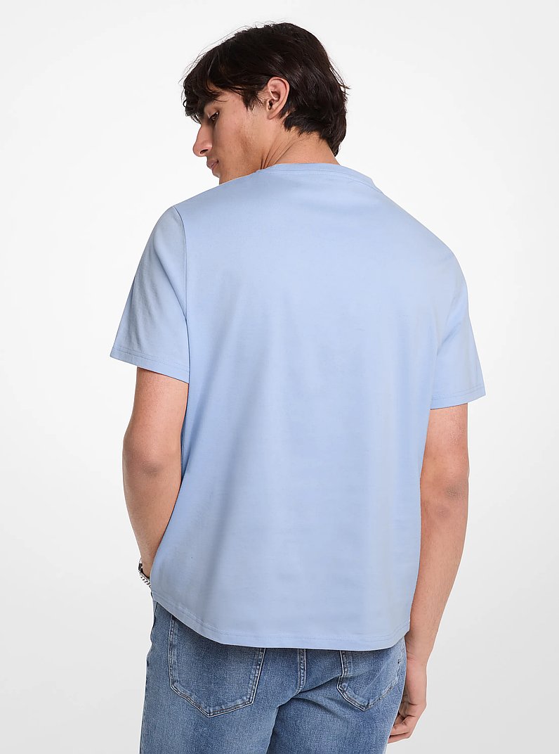 T-shirt in cotone con logo in rilievo in CHAMBRAY | Michael Kors