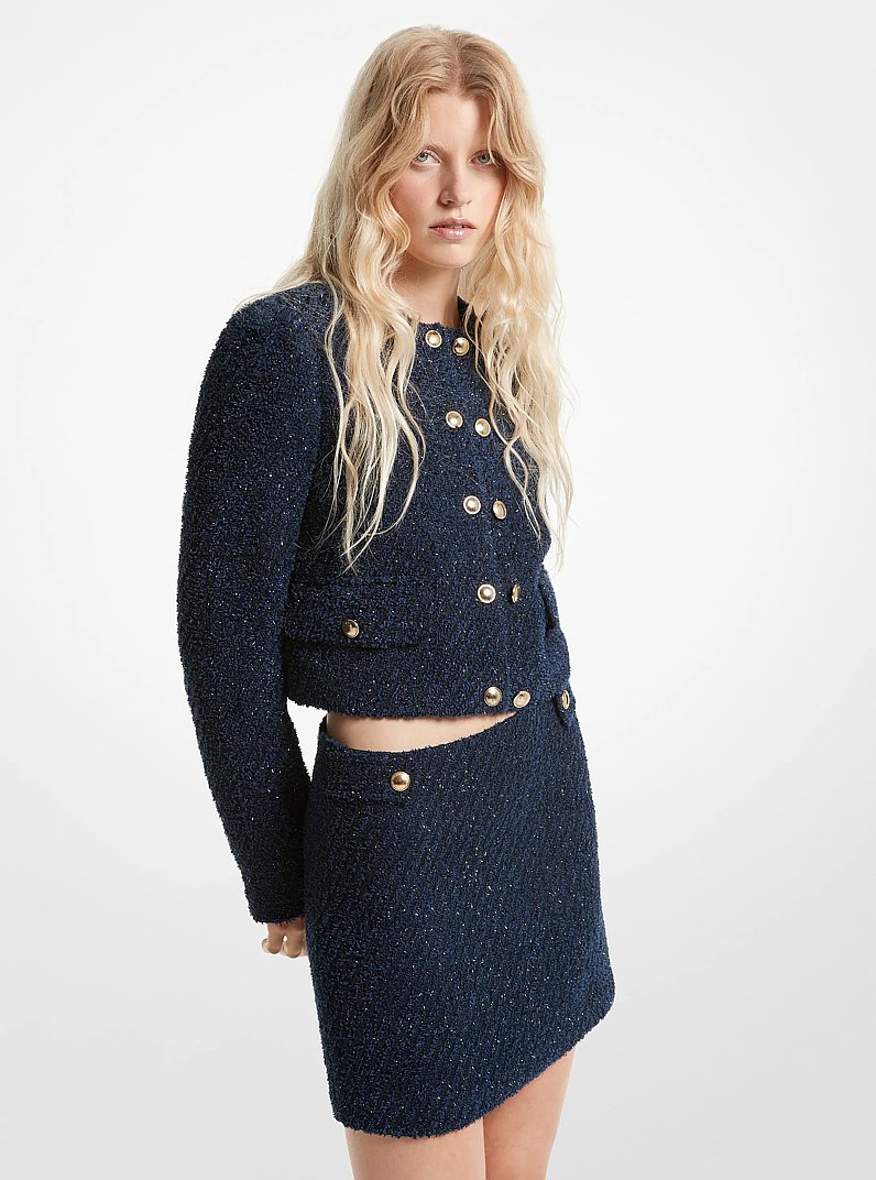 Chaqueta de tweed metalizado