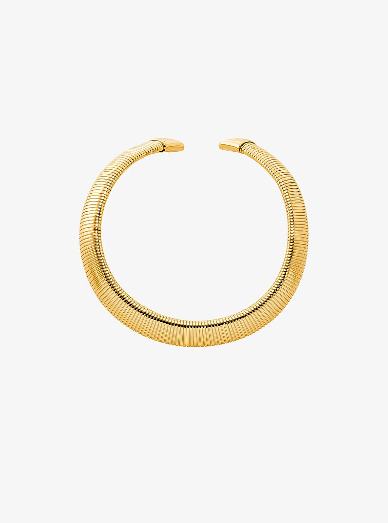 Collier tubogas ras-du-cou en laiton plaqu&eacute; en m&eacute;tal pr&eacute;cieux in OR | Michael Kors