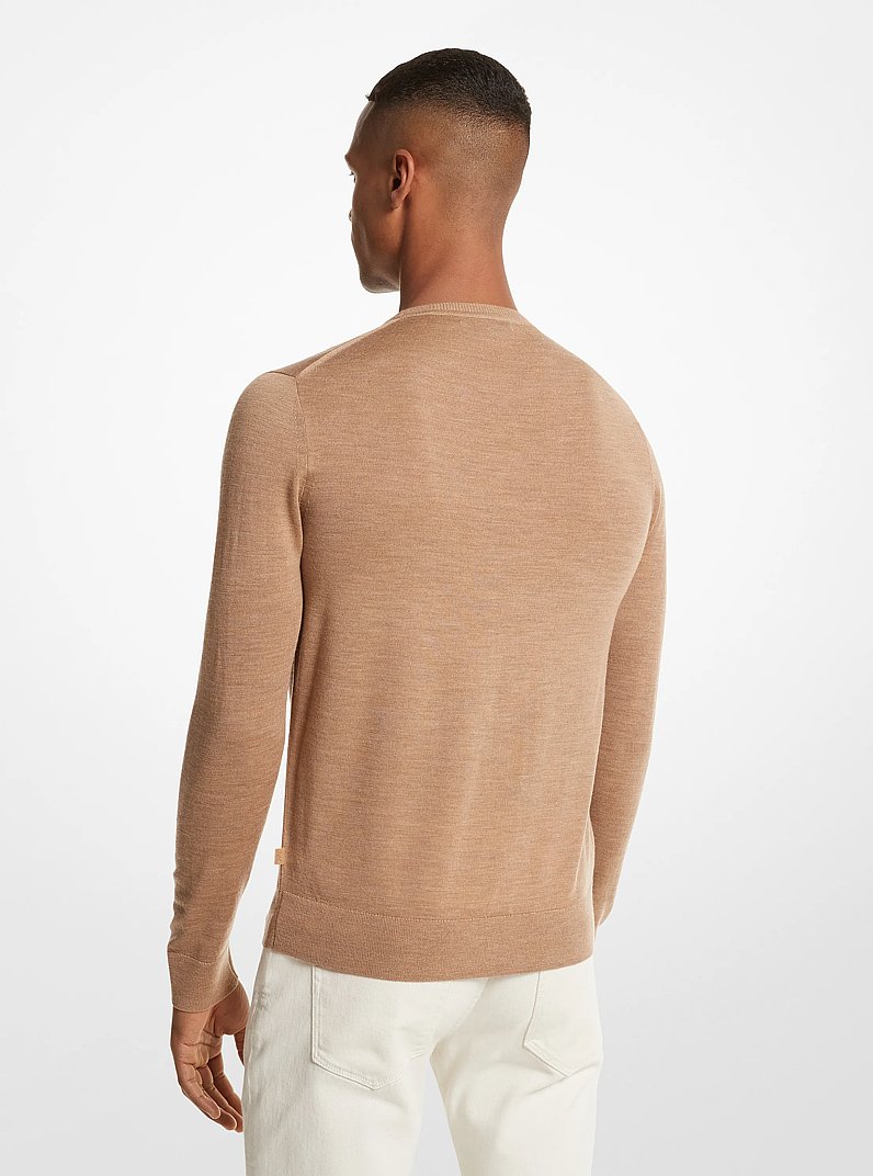 Merino Wool Sweater in DARK CAMEL MELANGE | Michael Kors