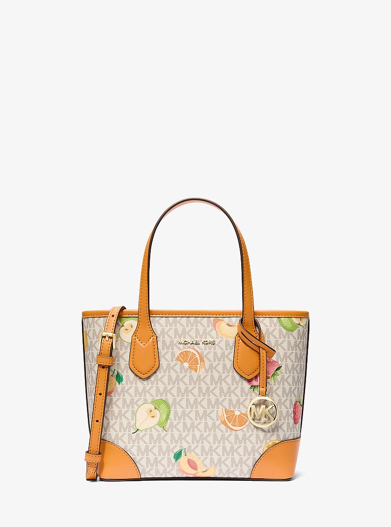 Bolso tote Eva extrapeque&ntilde;o convertible con estampado de logotipo exclusivo in NARANJA RADIANTE JASPEADO | Michael Kors